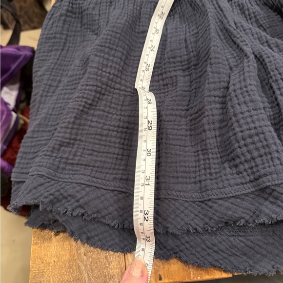 Ee:Some Navy Cotton Gauze Tiered Mini Dress Boho Spaghetti Strap Size S - Picture 7 of 7